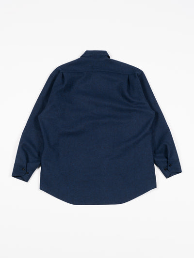 Wool Felt Overshirt Blue