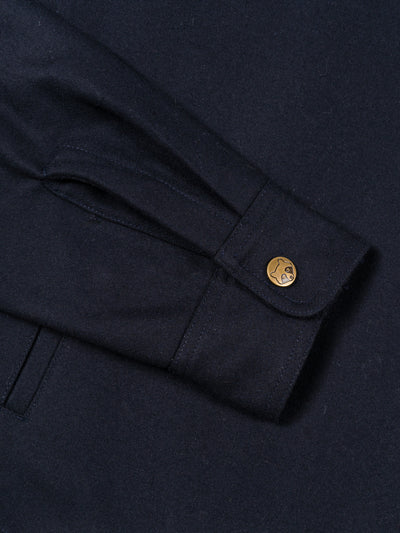 Wool Snap-Up Overshirt Navy