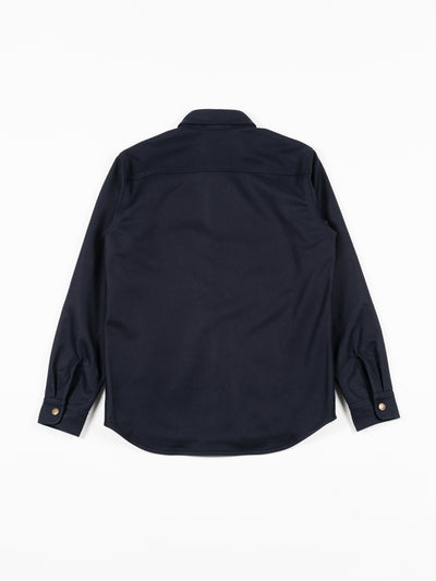 Wool Snap-Up Overshirt Navy