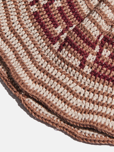 Crocheted Bucket Hat Dark Tan / Off White | Accessories
