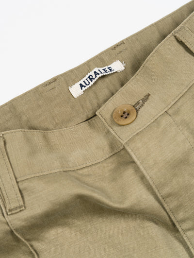 Washed Finx Buggy Satin Narrow Field Pants Khaki Green | Pants