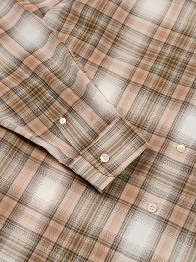 Wool Recycled Polyester Cloth Shirt Beige Check | Shirts | Meridian
